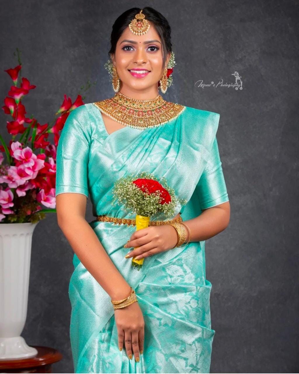 Majestic Lichi Charm Soft Lichi Silk Saree with Rich Pallu & Exclusive All-Over Jacquard Work