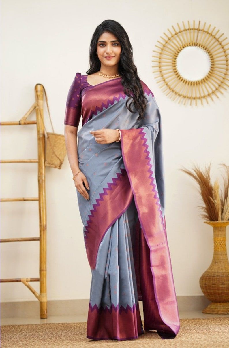 Lichi Silk Regal Elegance Soft Lichi Silk Saree with Rich Pallu & Jacquard Work