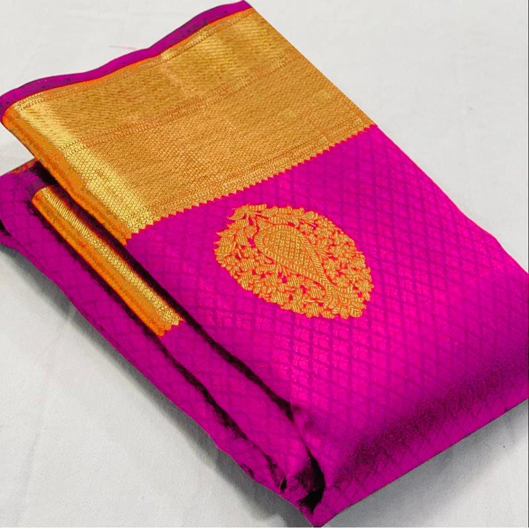 Lichi Silk Classic Grace Soft Lichi Silk Saree with Rich Pallu & All-Over Jacquard Work