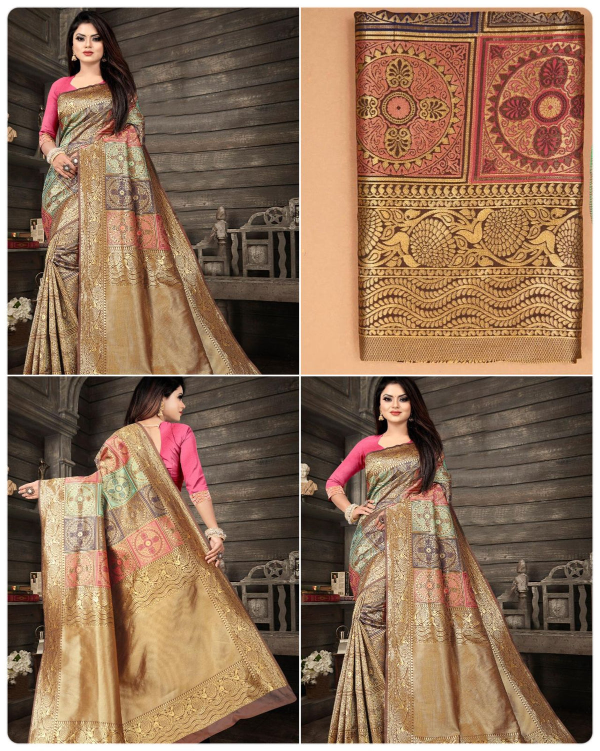 Glamorous Georgette Elegance Faux Georgette Saree with Thread & Sequin Work, Designer Blouse & Kamar Belt