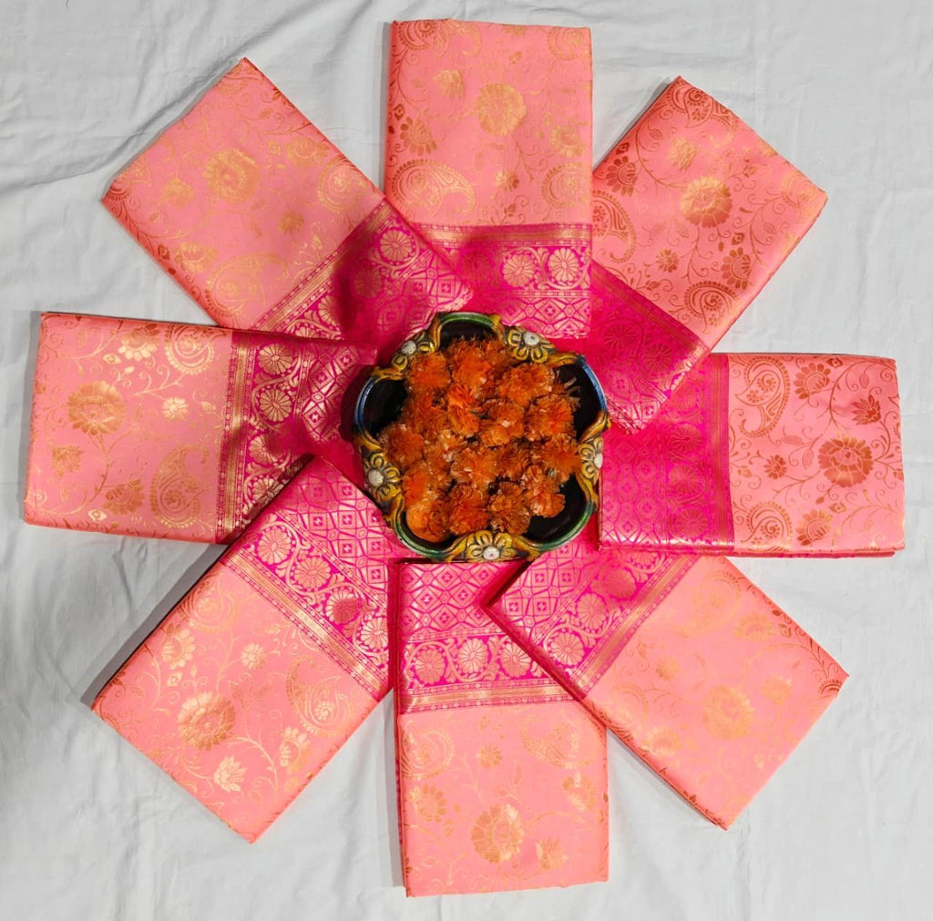 Soft Lichi Silk Saree with Elegant Jacquard Weave, Rich Pallu & Exclusive Border Blouse