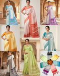 Sophisticated Soft Lichi Silk Saree with Rich Pallu & Jacquard Work
