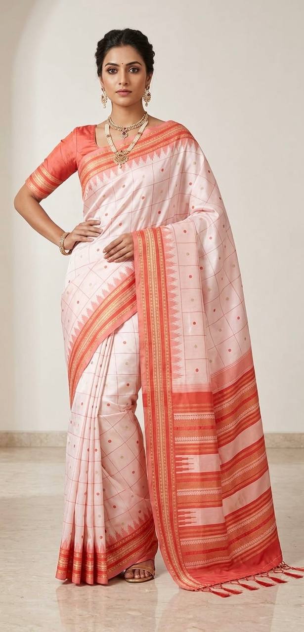 Sophisticated Soft Lichi Silk Saree with Rich Pallu & Jacquard Work