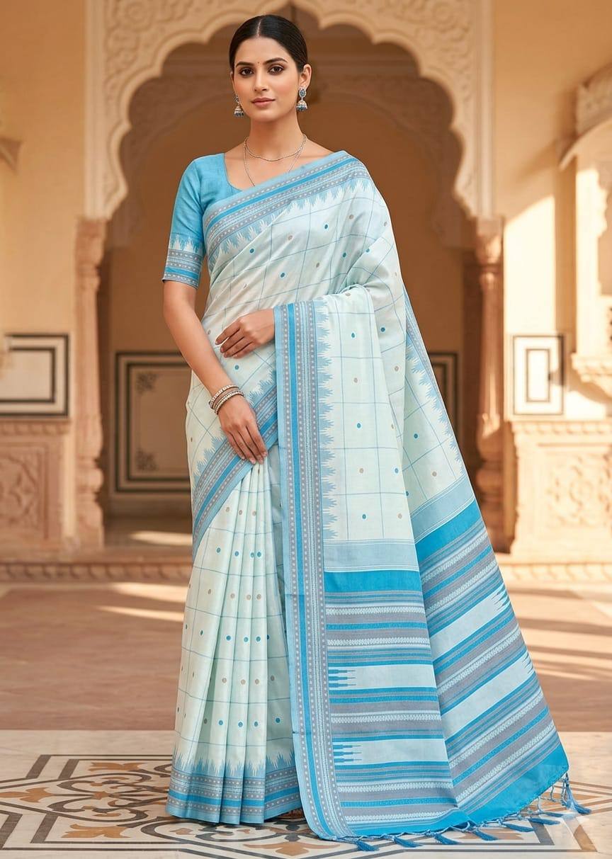 Sophisticated Soft Lichi Silk Saree with Rich Pallu & Jacquard Work