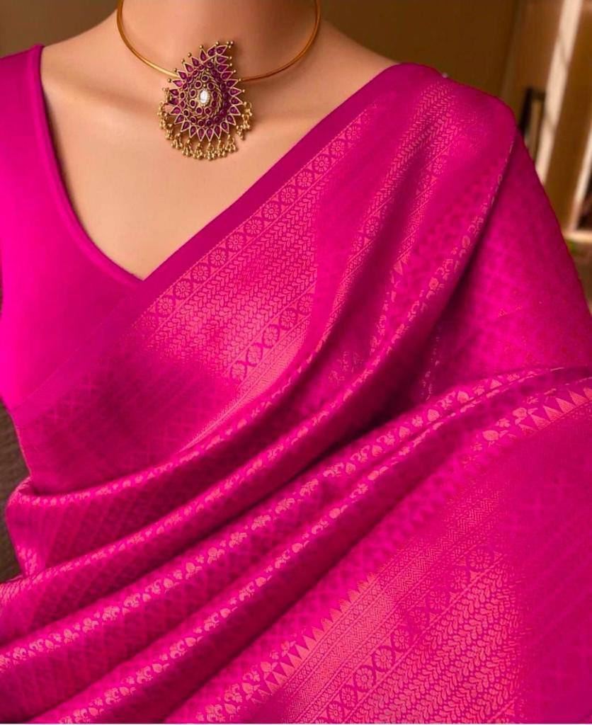 Lichi Silk Classic Charm Soft Lichi Silk Saree with Rich Pallu & Jacquard Work