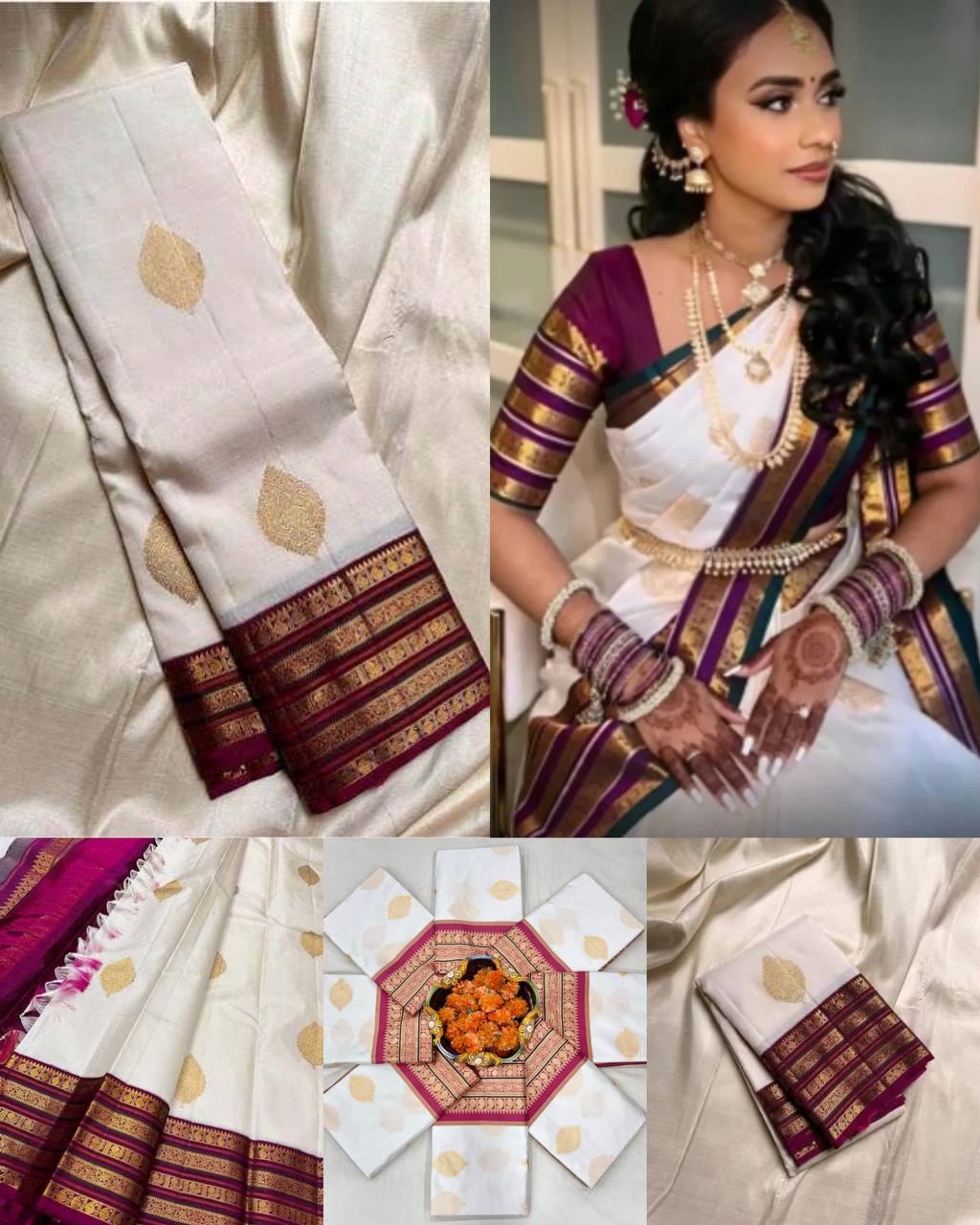 Lichi Silk Jacquard Saree with Statement Pallu & Exclusive Running Border Blouse