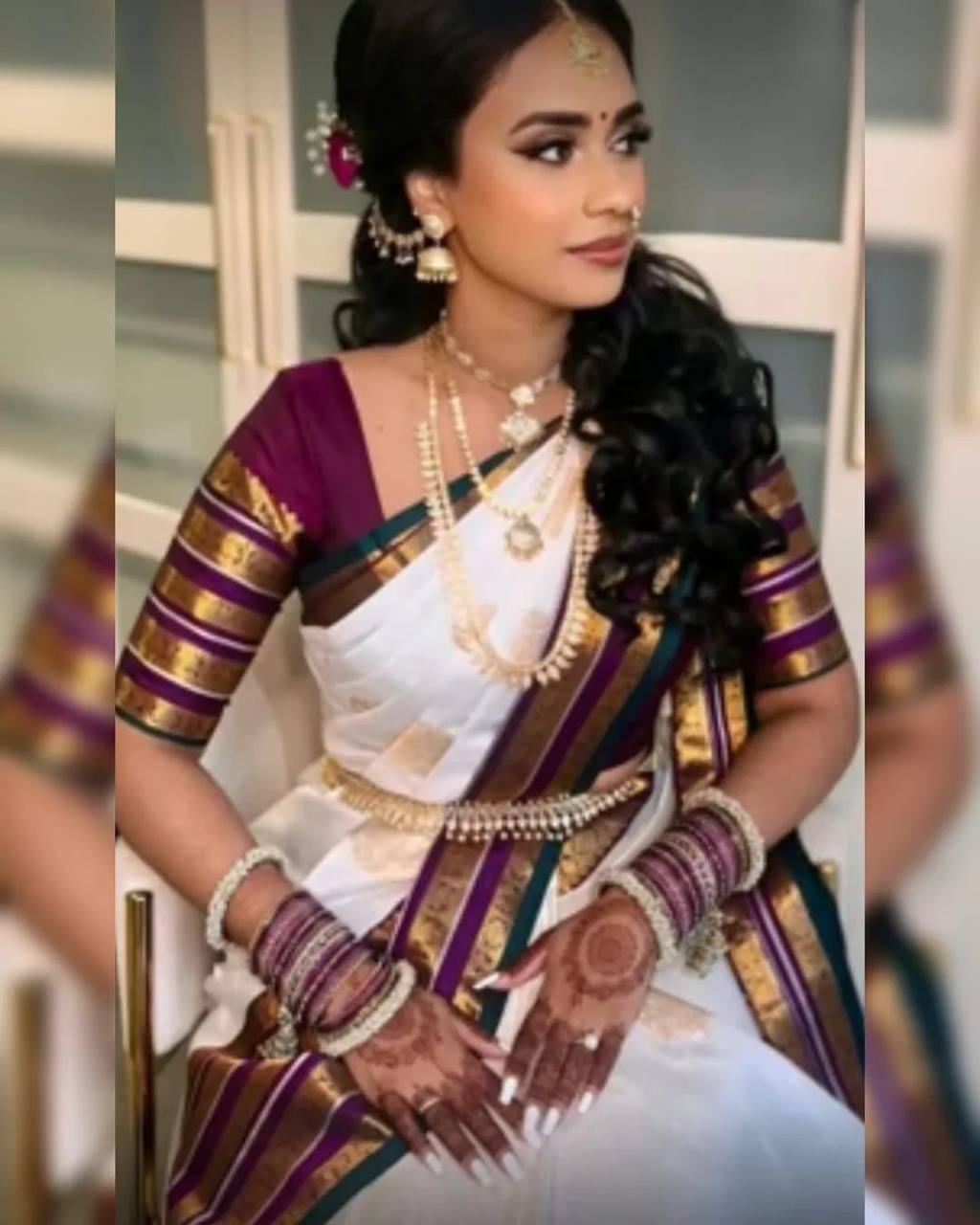 Lichi Silk Jacquard Saree with Statement Pallu & Exclusive Running Border Blouse