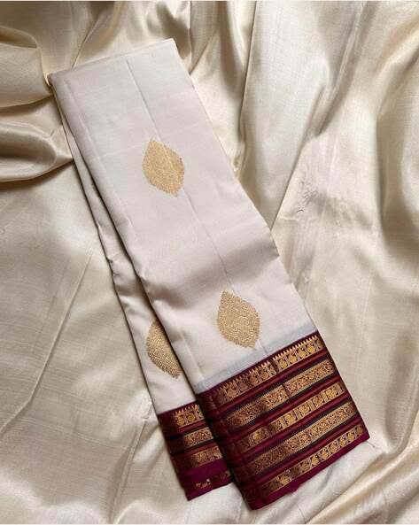 Lichi Silk Jacquard Saree with Statement Pallu & Exclusive Running Border Blouse