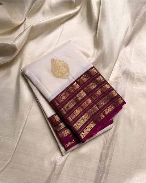 Lichi Silk Jacquard Saree with Statement Pallu & Exclusive Running Border Blouse