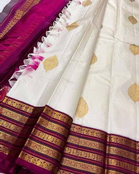 Lichi Silk Jacquard Saree with Statement Pallu & Exclusive Running Border Blouse