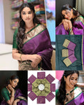 Lichi Silk Jacquard Saree with Rich Pallu Design & Exclusive Border Blouse
