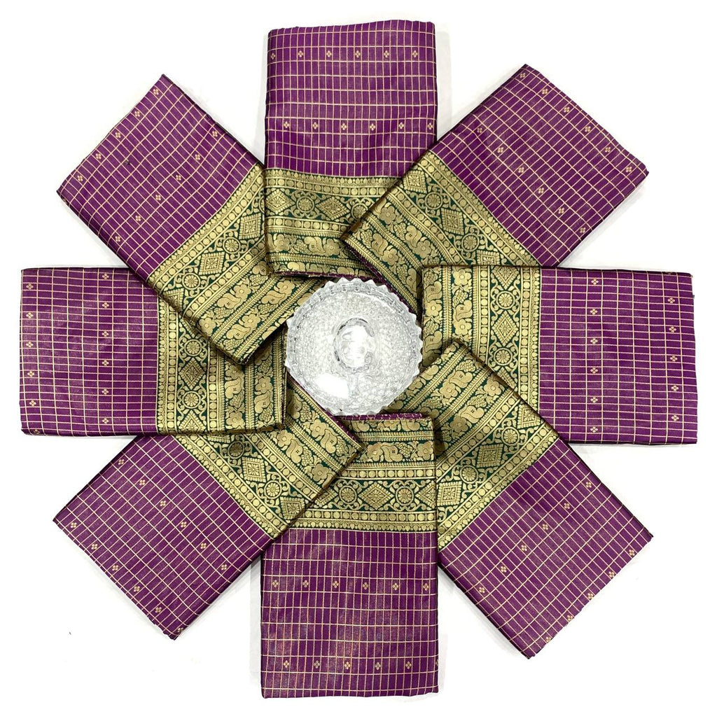 Lichi Silk Jacquard Saree with Rich Pallu Design & Exclusive Border Blouse