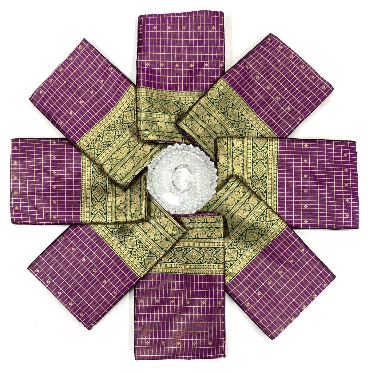 Lichi Silk Jacquard Saree with Rich Pallu Design & Exclusive Border Blouse