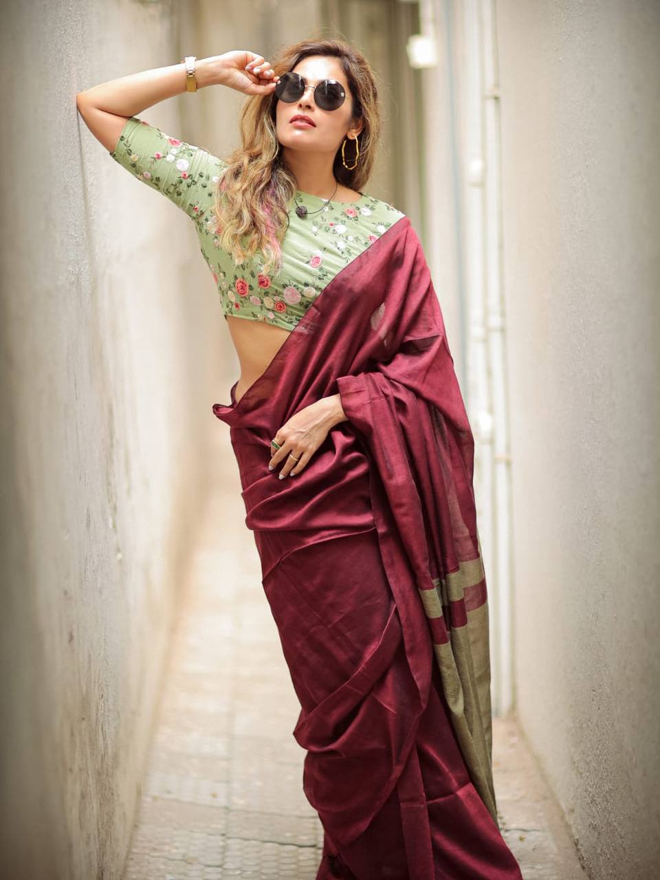 Charming Soft Lilan Cotton Saree with Rich Pallu &amp; Heavy Zhalar
