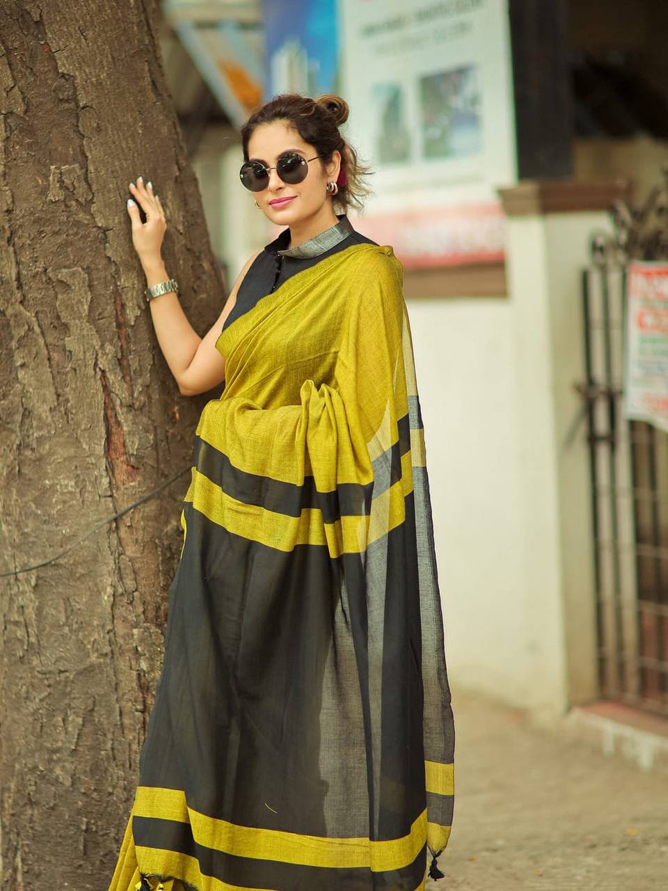 Charming Soft Lilan Cotton Saree with Rich Pallu &amp; Heavy Zhalar