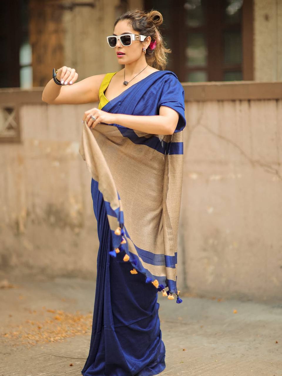 Charming Soft Lilan Cotton Saree with Rich Pallu &amp; Heavy Zhalar