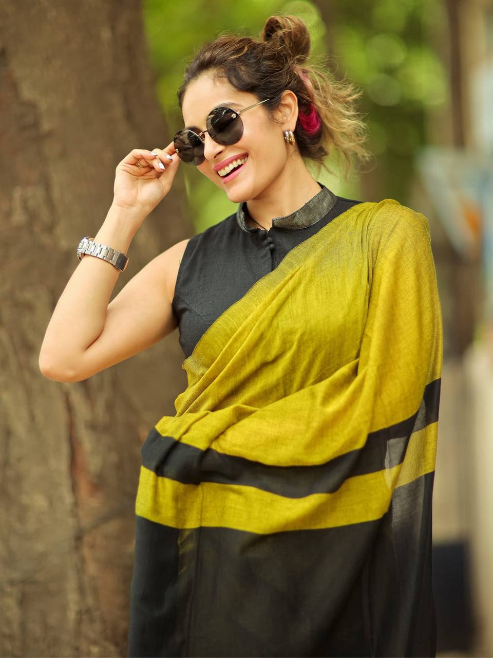 Charming Soft Lilan Cotton Saree with Rich Pallu &amp; Heavy Zhalar