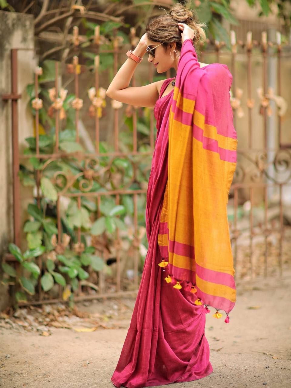 Charming Soft Lilan Cotton Saree with Rich Pallu &amp; Heavy Zhalar