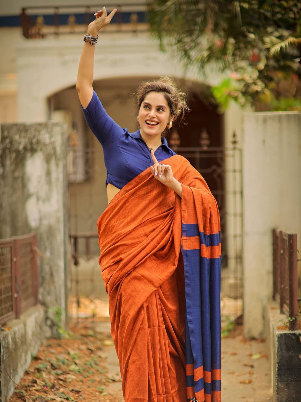 Charming Soft Lilan Cotton Saree with Rich Pallu &amp; Heavy Zhalar
