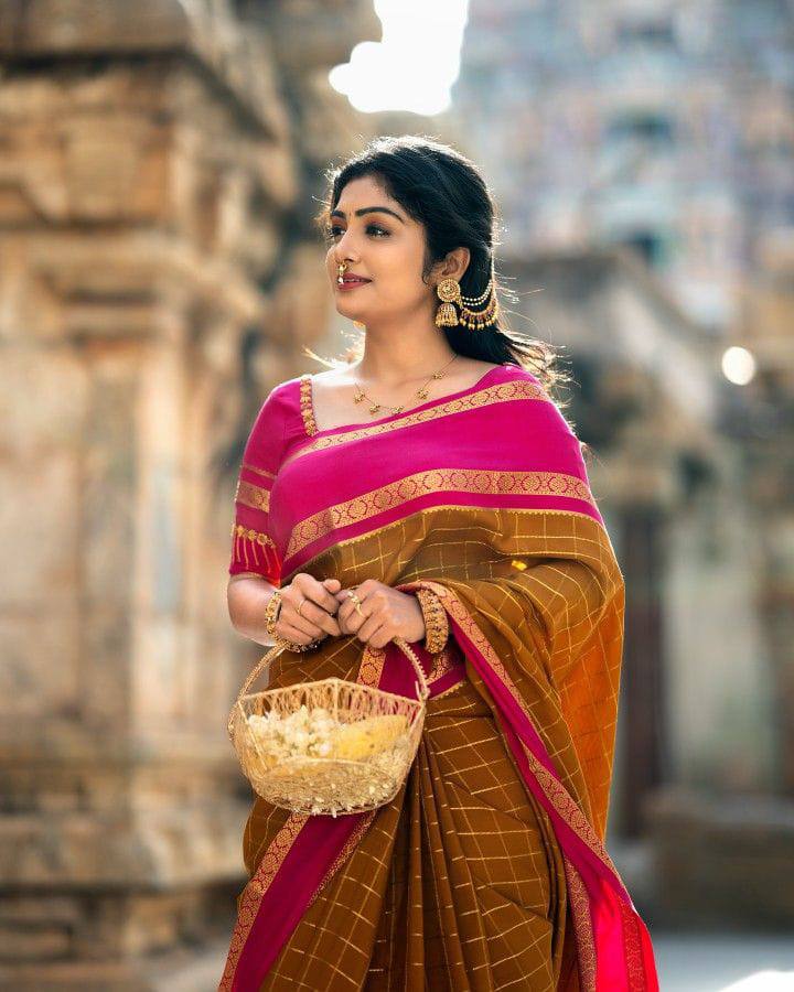 Elegant Soft Lichi Silk Saree with Artistic Jacquard Weave & Rich Pallu