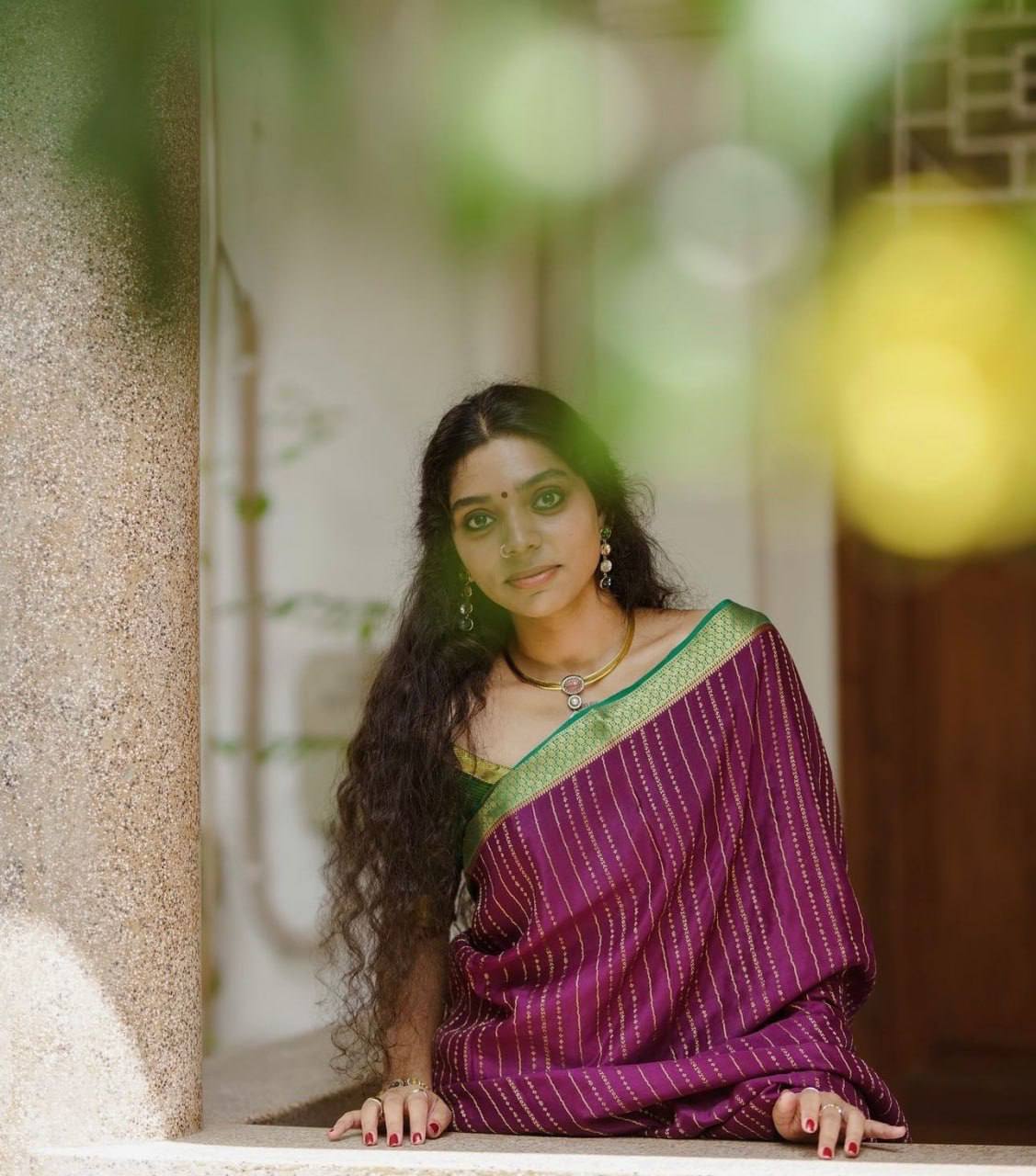 Exquisite Soft Lichi Silk Saree with Woven Jacquard Beauty & Rich Pallu