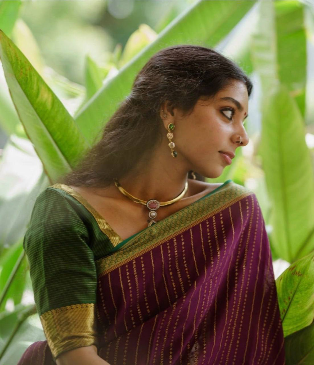 Exquisite Soft Lichi Silk Saree with Woven Jacquard Beauty & Rich Pallu