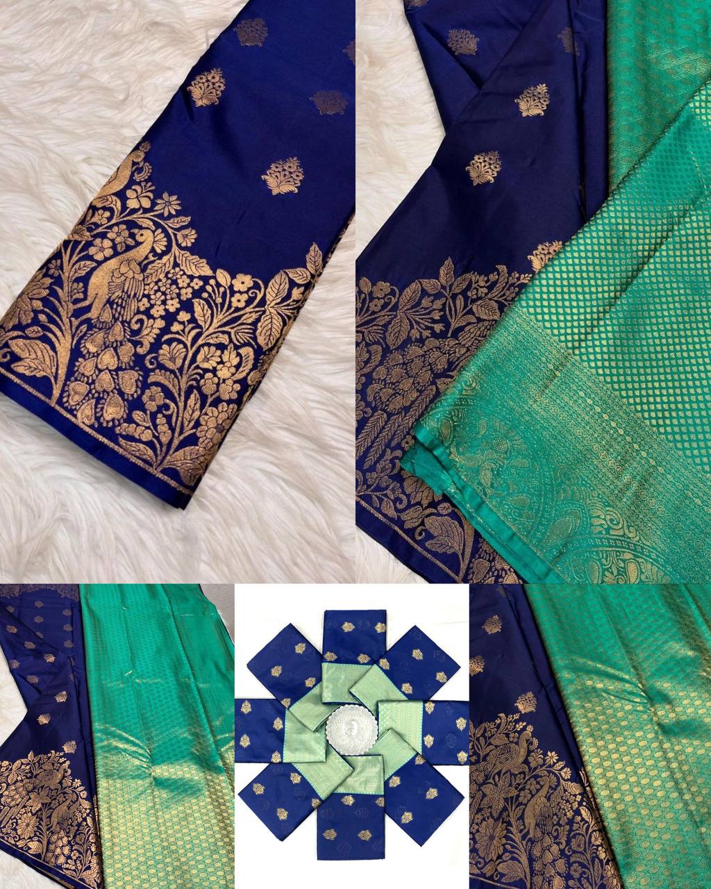 Elegant Soft Lichi Silk Saree with Regal Jacquard Pattern & Rich Pallu