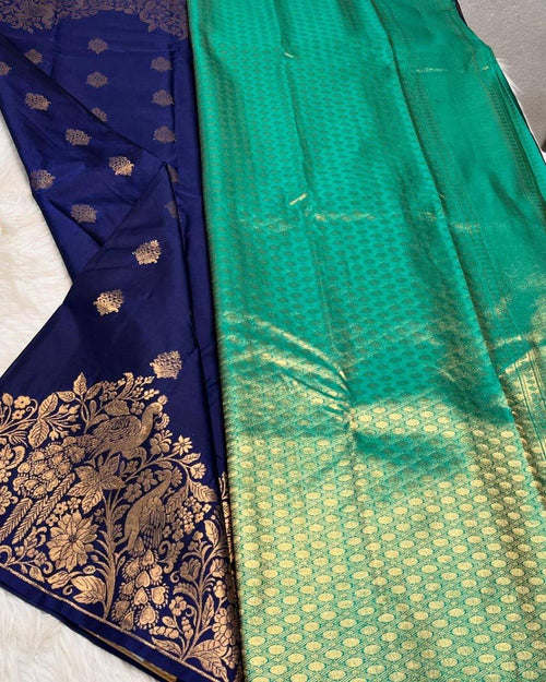 Elegant Soft Lichi Silk Saree with Regal Jacquard Pattern & Rich Pallu
