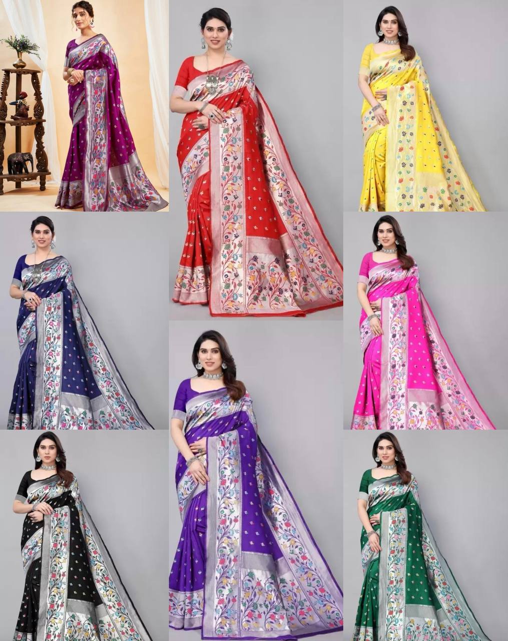 Elegant Soft Lichi Silk Saree with Jacquard Artistry & Statement Pallu