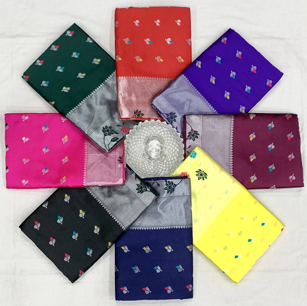 Elegant Soft Lichi Silk Saree with Jacquard Artistry & Statement Pallu