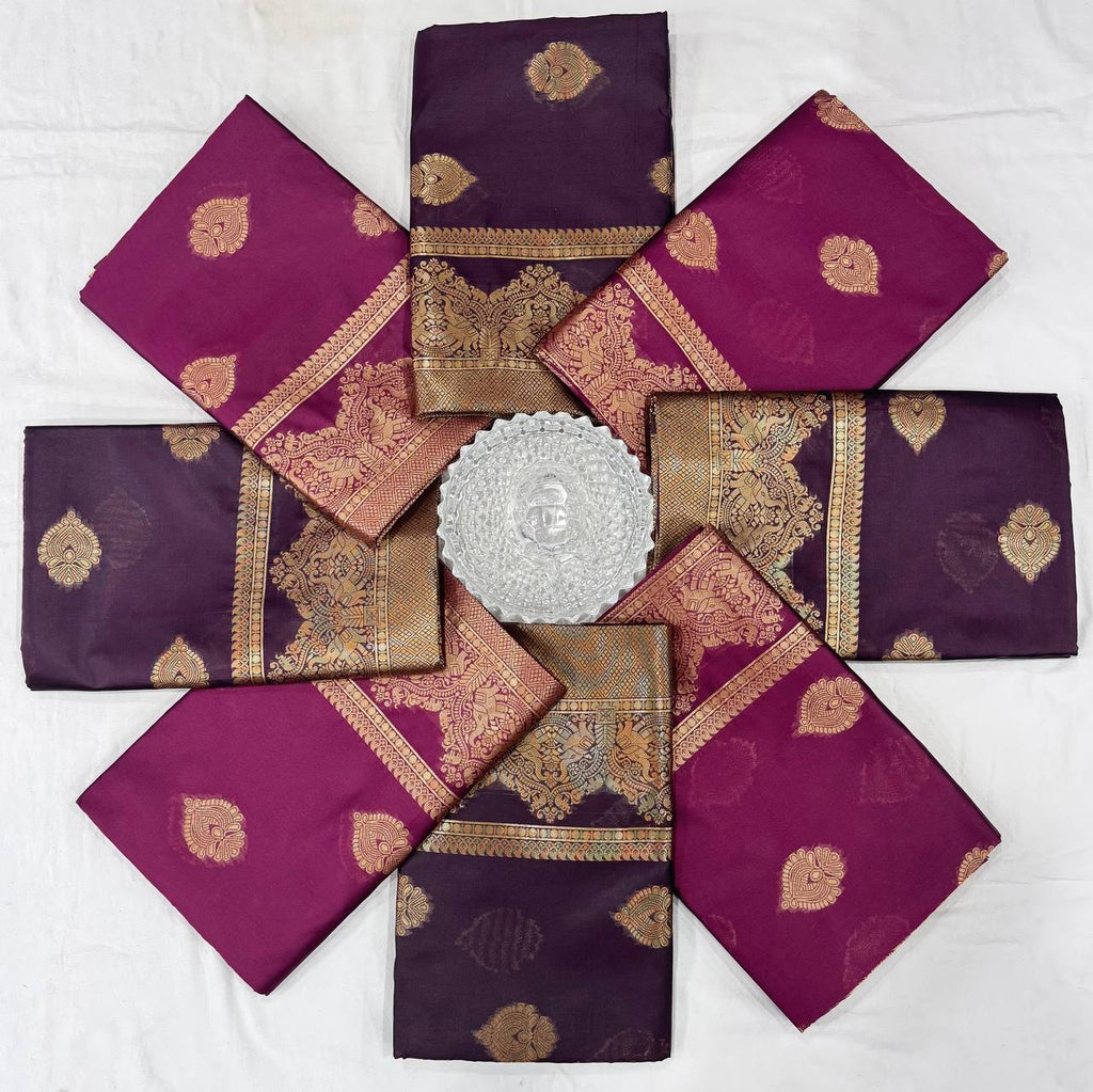 Graceful Lichi Silk Saree with Intricate Jacquard Design & Rich Pallu