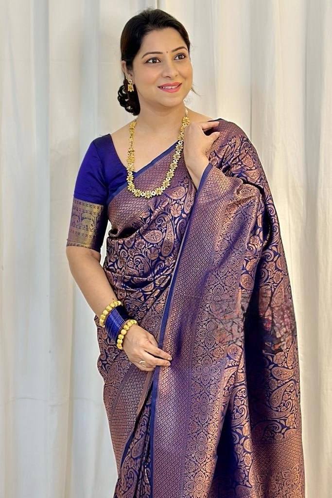Sophisticated Soft Lichi Silk Saree with Jacquard Pallu &amp; Border