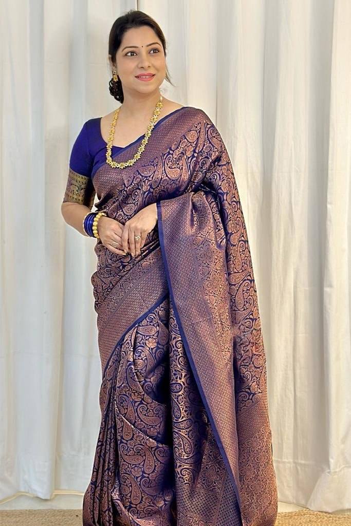 Sophisticated Soft Lichi Silk Saree with Jacquard Pallu &amp; Border