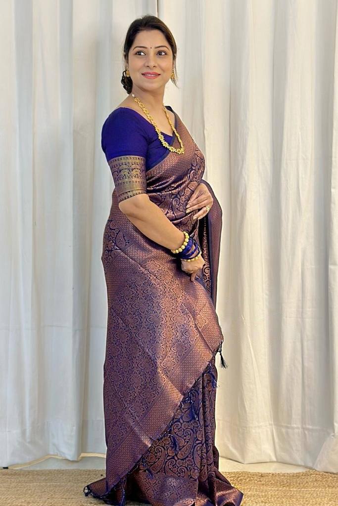 Sophisticated Soft Lichi Silk Saree with Jacquard Pallu &amp; Border