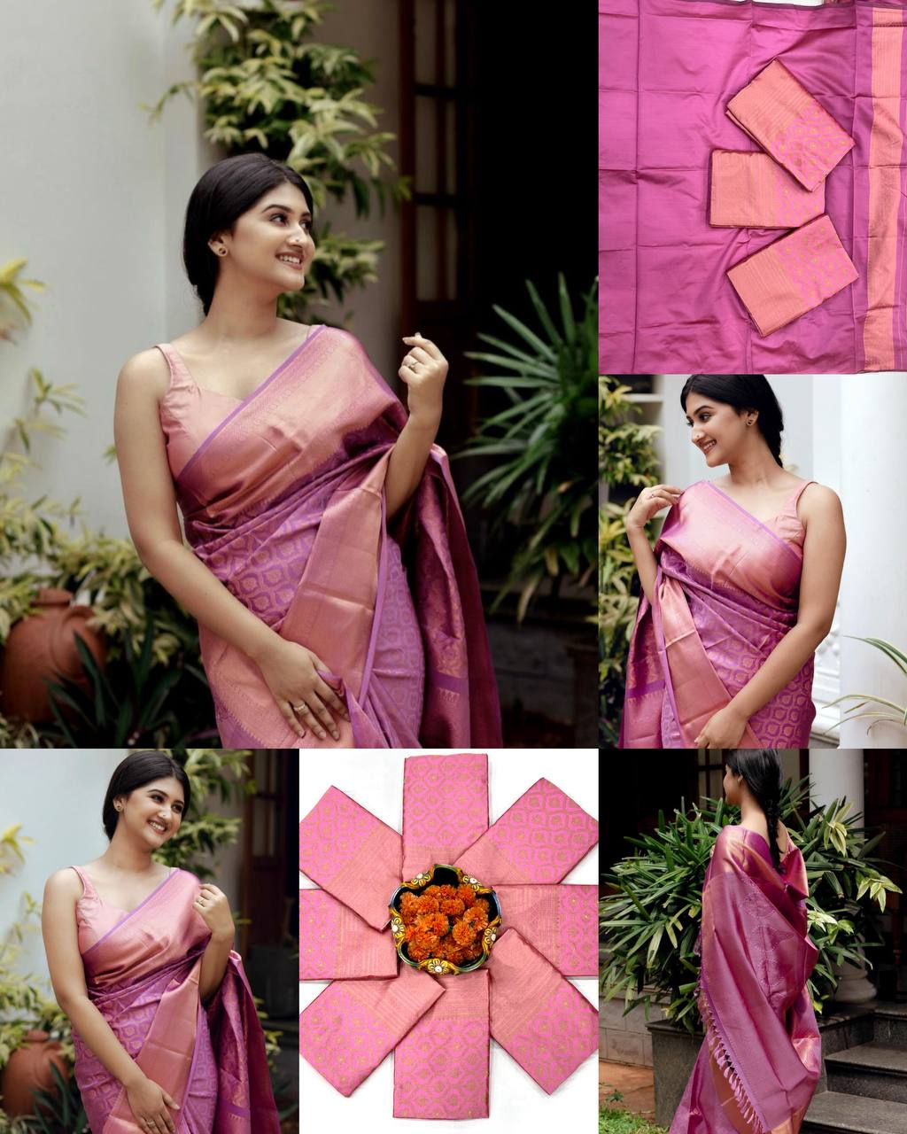 Graceful Soft Lichi Silk Saree with Rich Pallu & Jacquard Work