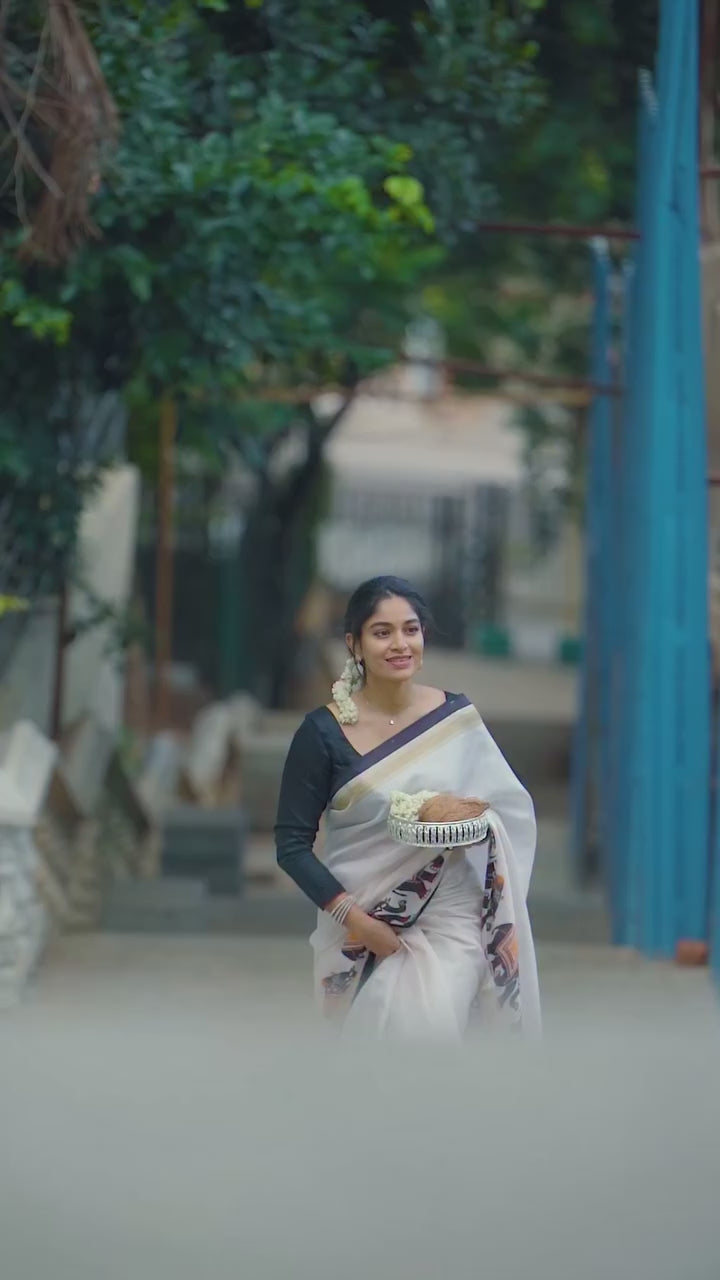 Linen Cotton With Beautiful Digital Printed Saree