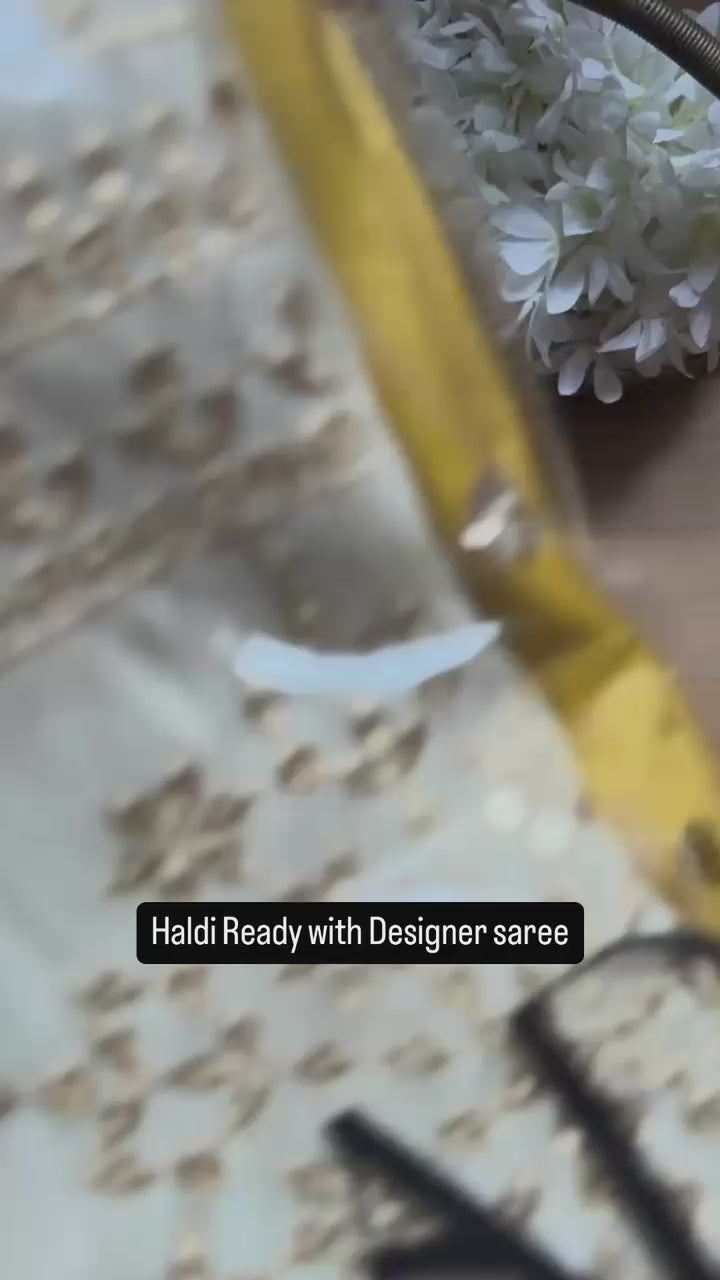 Ethereal Lace Glamour Heavy Twill Net Saree with Thread & Sequin Work & Designer Blouse