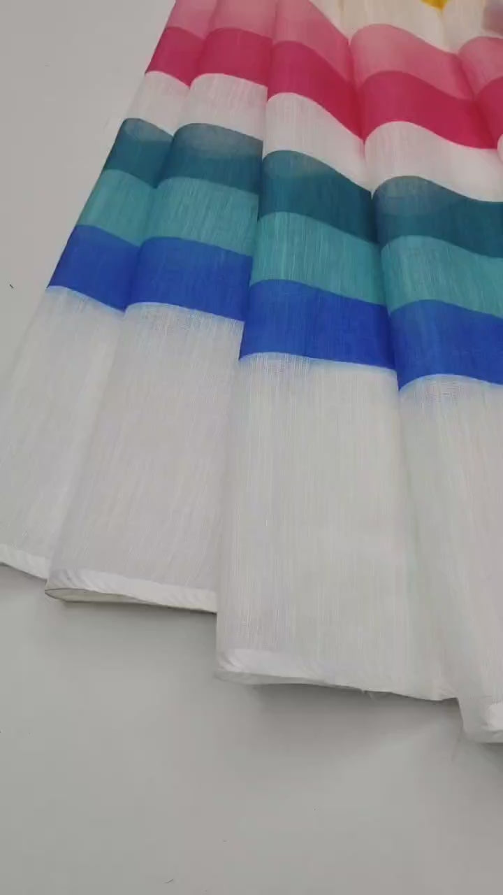 Linen Cotton With Beautiful Digital Printed Saree