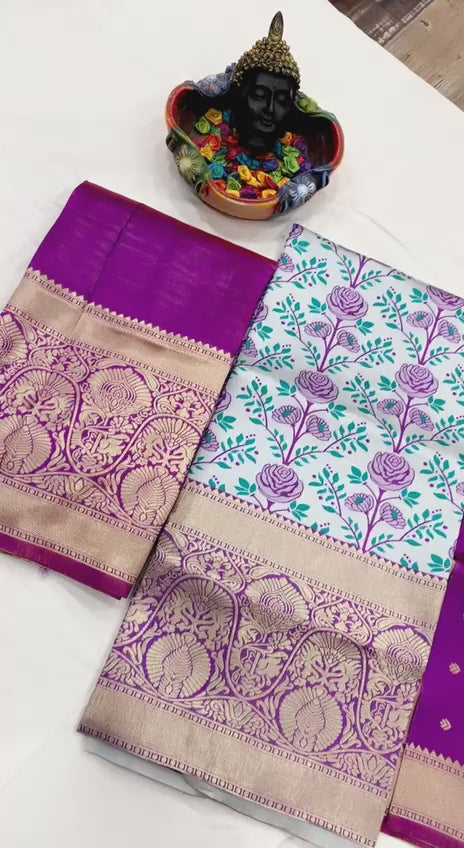 Kanjivaram Silk Zari Lehenga with Banarasi Silk Zari Dupatta & Blouse