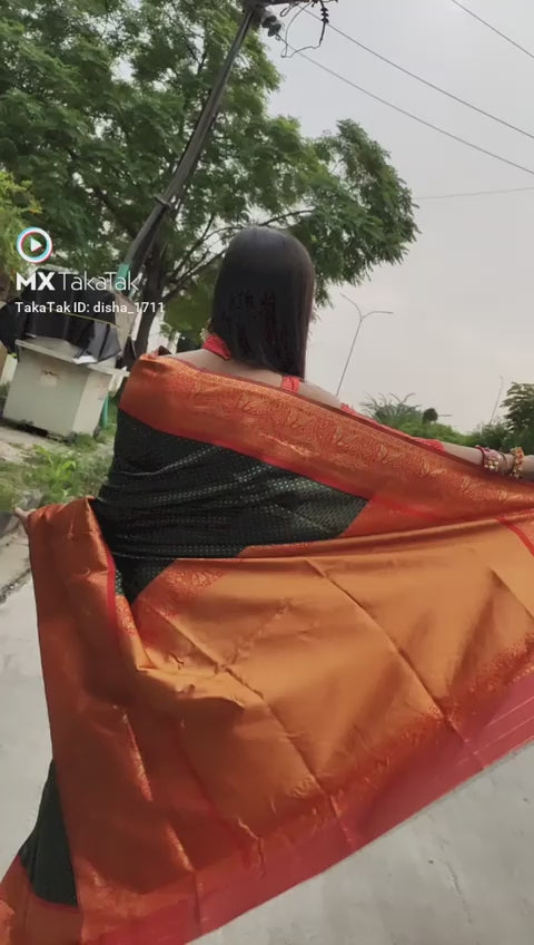 Soft Lichi Silk Jacquard Work Saree with Rich Pallu and Exclusive Blouse Border