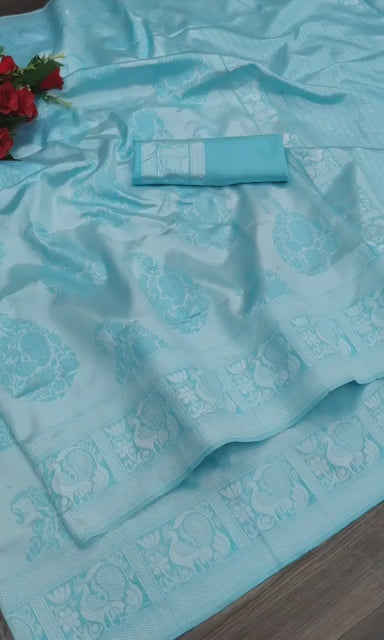 Regal Lichi Aura  Premium Soft Lichi Silk Saree with Rich Pallu & Exclusive All-Over Jacquard Work