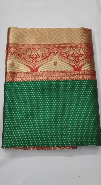Soft Lichi Silk Jacquard Work Saree with Rich Pallu and Exclusive Blouse Border