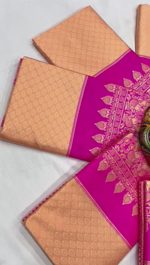 Premium Soft Lichi Silk Saree with Rich Pallu & Jacquard Work